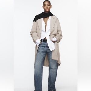 Zara NWOT Flowy Trench Coat